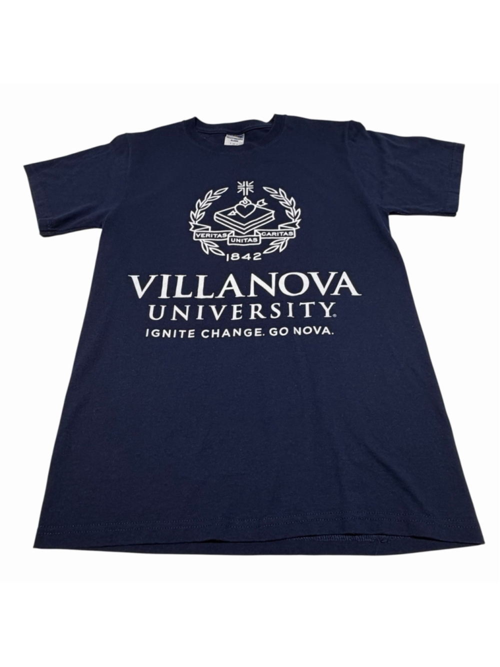 Villanova Wildcats T Shirt Sz Small Navy Blue Ignite Change Go Nova Graphic Tee